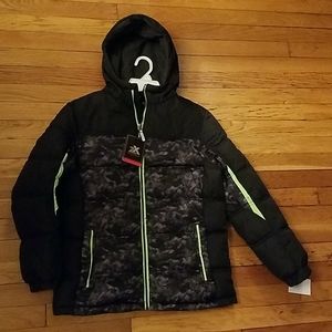 new zeroxposur boys black green camo zip jacket
